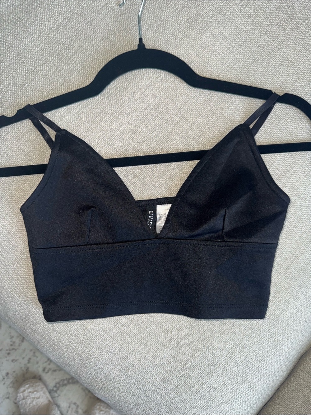 Divided Black Bralette Crop Top